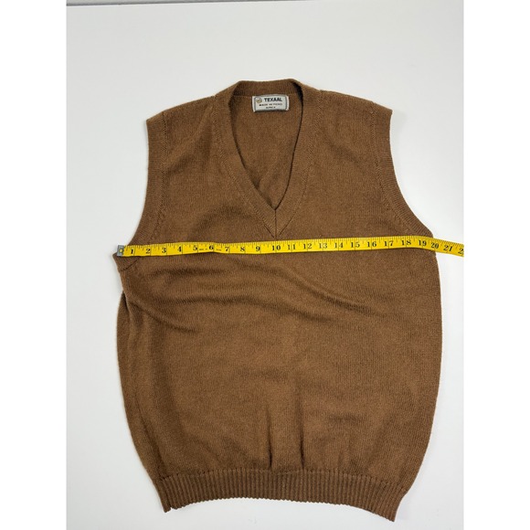 Texaal Alpaca Vest Made in Peru, V‎ Neck Knit Sleeveless Sweater Brown - Picture 3 of 5